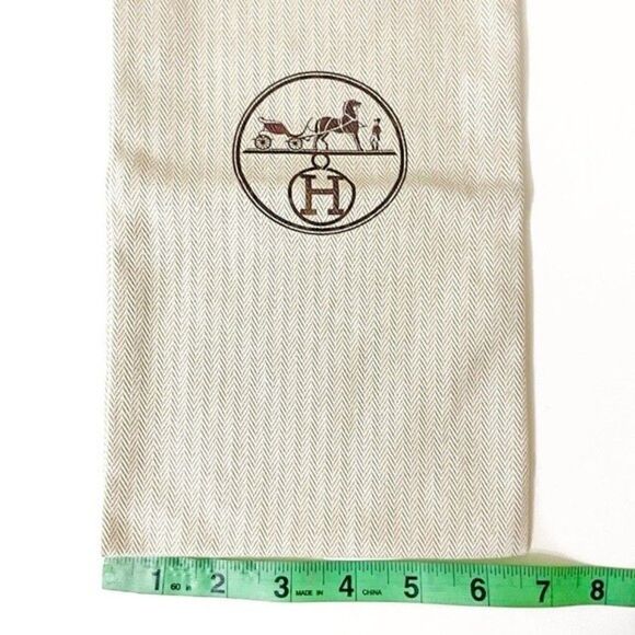 HERMÈS Set of 2 Shoe Dust Bags Drawstring NEW - Picture 6 of 6